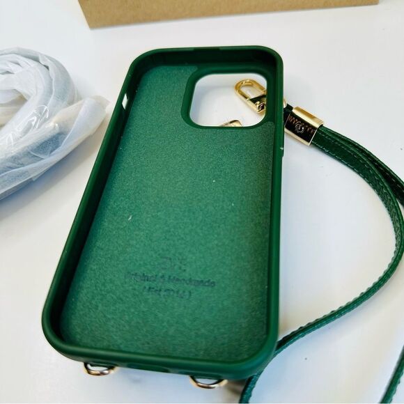 ZVE Green Vegan Leather iPhone 14 Pro Zip Card‎ Crossbody Case Wallet - Picture 2 of 3